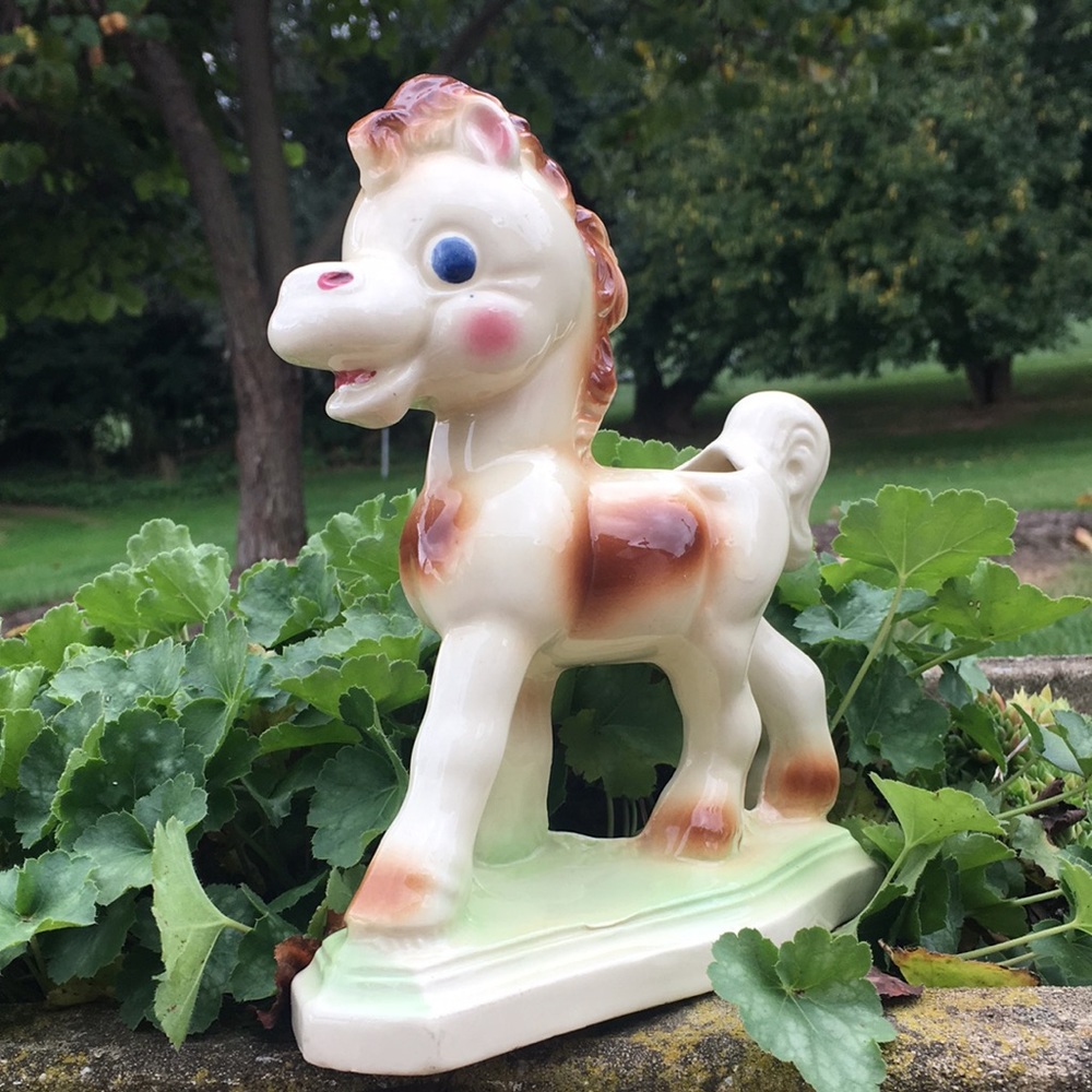 Vintage ceramic Remple “Frisky”pony planter (7024). - Picture 2 of 9